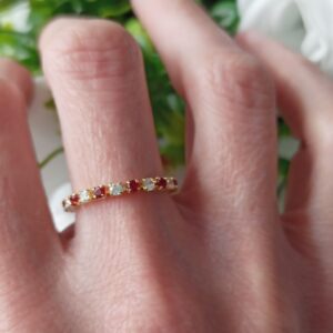 Anillo Reine Rojo y Blanco