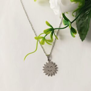 Colgante Sol Happy Plateado